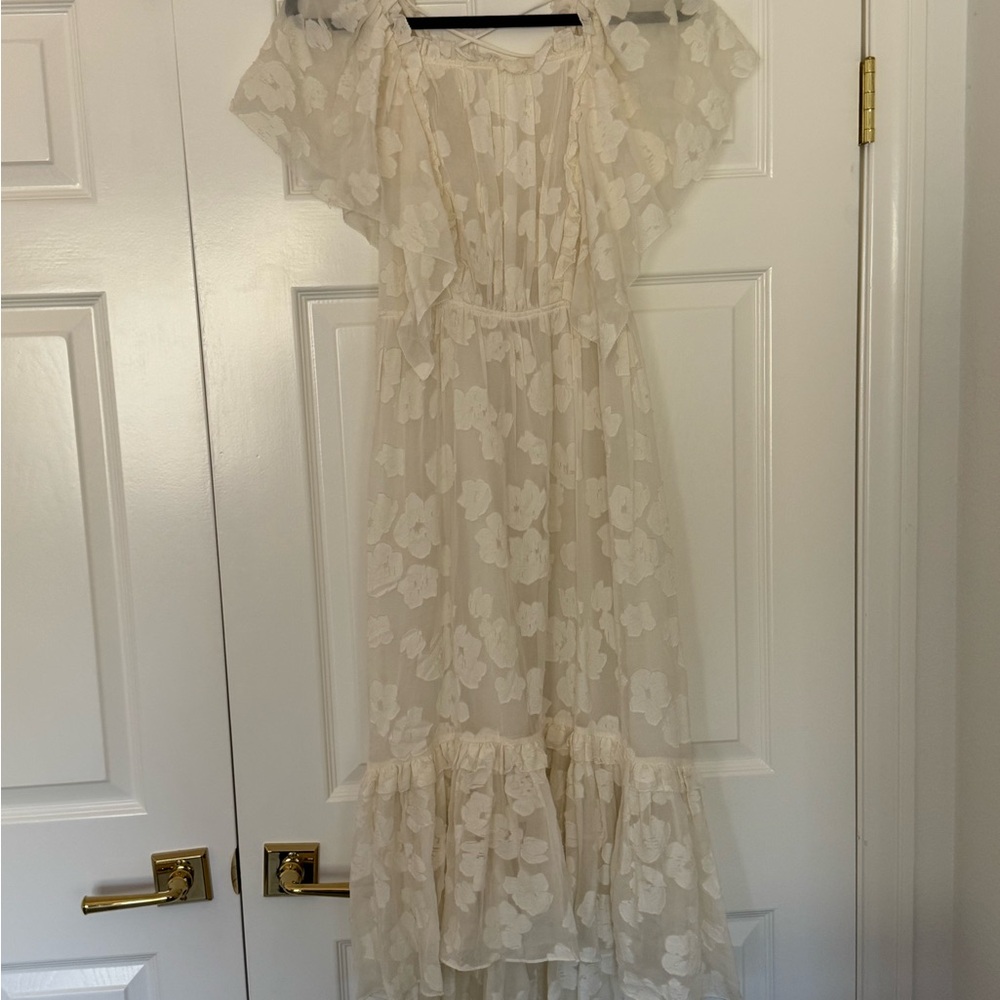 Ulla Johnson Mildred Floral Fil Coupé Ruffled Silk-Cotton Dress - Picture 3 of 9